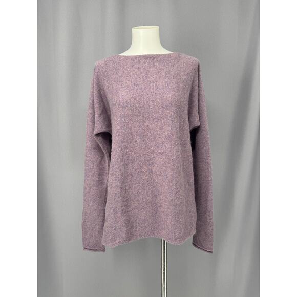 Peruvian Connection Sweater Womens Small Purple Royal Alpaca Boatneck Knit Cozy - Picture 1 of 10
